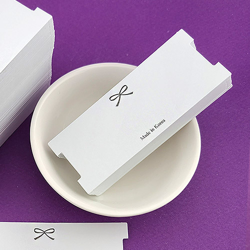 비즈팡 [Z-23-01]팔찌 포장지 90x35mm 화이트 리본 ,10개
