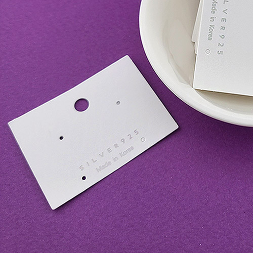 비즈팡 [Z-21-05]귀걸이 포장지 55x40mm 화이트 Silver 925 4구 ,20개