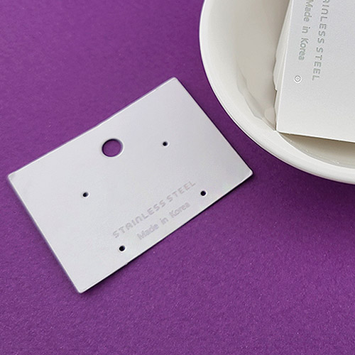 비즈팡 [Z-21-06]귀걸이 포장지 55x40mm 화이트 STAINLESS STEEL 4구 ,20개