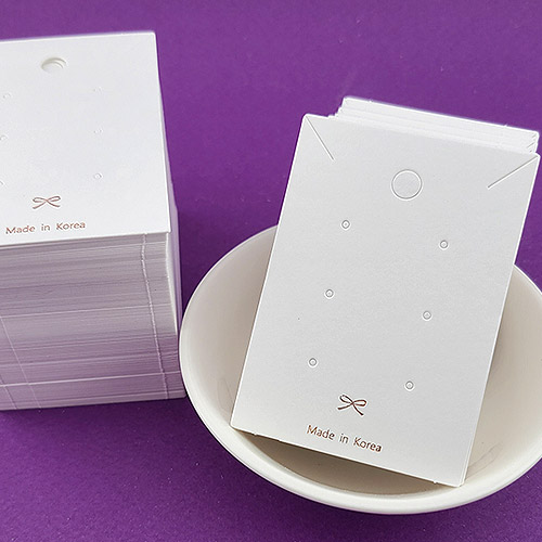 비즈팡 [Z-22-05]목걸이 귀걸이 포장지 50x70mm 화이트 리본 6구,10개