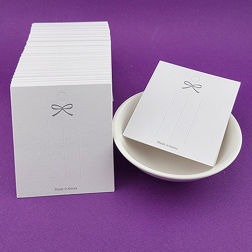 비즈팡 [Z-26-02]헤어핀 포장지 65x73mm 화이트 리본 3핀(S) ,20개