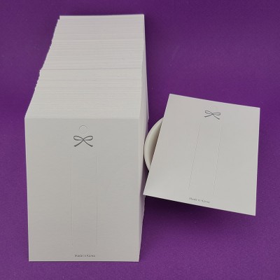 비즈팡 [Z-26-03]헤어핀 포장지 80x105mm 화이트 리본 2핀(M) ,1팩(200개)