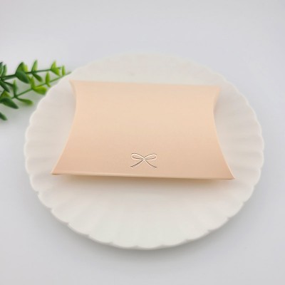 비즈팡 [Z-30-12]선물포장 반달상자 소 10x7.5cm 핑크 리본 ,1팩(50개)