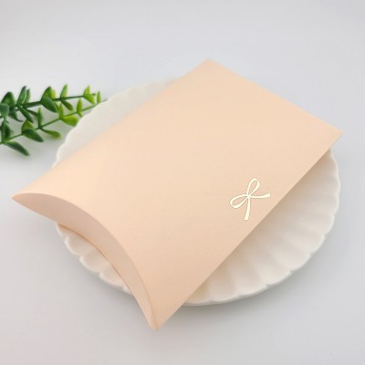 비즈팡 [Z-30-22]선물포장 반달상자 중 14x10cm 핑크 리본 ,1팩(50개)