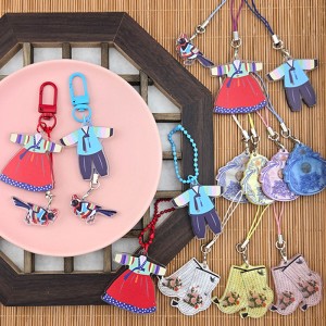 비즈팡 [PD-001]젙통굿즈키링 색동한복 남아 여아 설까치 복주머니 꽃버선 새해시리즈 키링 완제품 (1개)