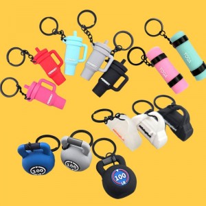 비즈팡 [PD-014]부드러운 실리콘 미니어처 헬스키링 텀블러키링 케틀벨키링 스포츠가방키링 요가매트키링 완제품 (1개)