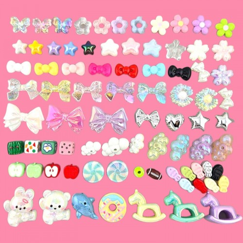 비즈팡 [BG-4-00]볼꾸 볼펜꾸미기 펜꾸 꾸미기재료 볼꾸파츠1 통과형비즈 모음  볼꾸비즈 키링용 61종