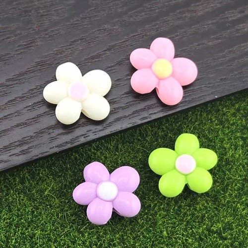 비즈팡 [BG-4-03]볼꾸파츠 아크릴 통통다섯잎꽃 통과형 20mm (내경2.8mm) 볼꾸비즈 키링용 ,1개