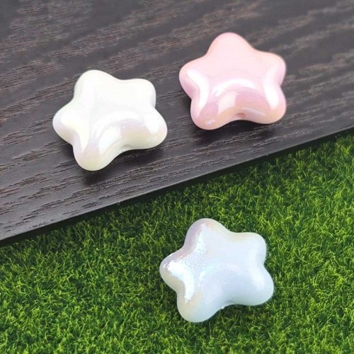 비즈팡 [BG-4-08]볼꾸파츠 아크릴 오로라볼륨별 통과형 20x18mm (내경2.6mm) 볼꾸비즈 키링용 ,1개