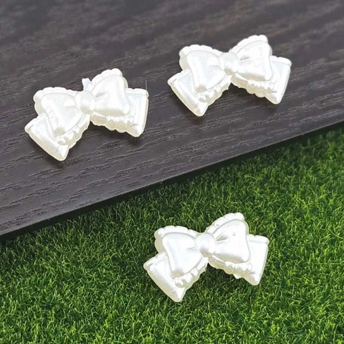 비즈팡 [BG-4-09]볼꾸파츠 아크릴 진주두겹리본 통과형 25x15mm (내경2.1mm) 볼꾸비즈 키링용 ,1개 (간혹 내경이 좁은 상품이 혼재되어 있으니 여유있게 구매하여 주세요.)