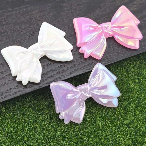 비즈팡 [BG-4-12]볼꾸파츠 아크릴 오로라공주리본 통과형 43x30mm (내경3.8mm) 볼꾸비즈 키링용 ,1개