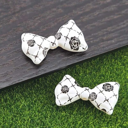 비즈팡 [BG-4-13]볼꾸파츠 아크릴 풍선장미리본 통과형 32x18mm (내경2.5mm) 볼꾸비즈 키링용 ,1개