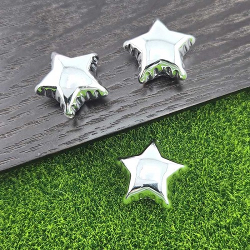 비즈팡 [BG-4-17]볼꾸파츠 아크릴 풍선주름별 통과형 23x21mm (내경2.2mm) 볼꾸비즈 키링용 ,1개