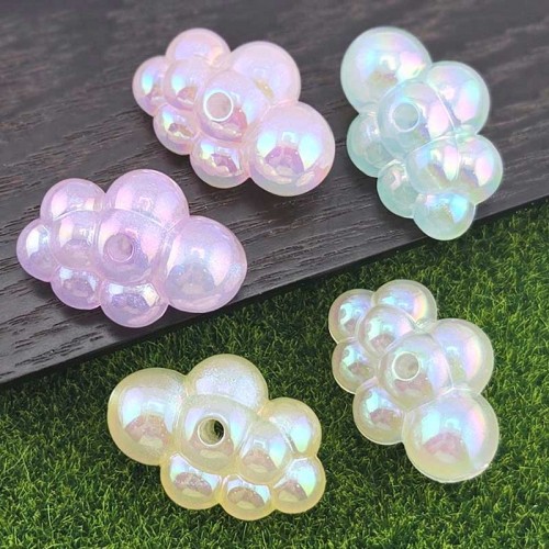 비즈팡 [BG-4-31]볼꾸파츠 아크릴 오로라구름 통과형 (대) 32x15.4mm (내경3.4mm) 볼꾸비즈 키링용 ,1개