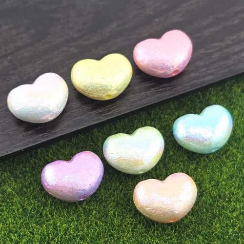 비즈팡 [BG-4-42]볼꾸파츠 아크릴 오로라파스텔하트 통과형 21x16mm (내경2.4mm) 볼꾸비즈 키링용 ,1개