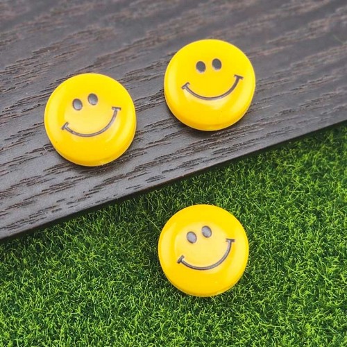 비즈팡 [BG-4-49]볼꾸파츠 아크릴 스마일 통과형 16mm (내경2.4mm) 볼꾸비즈 키링용 ,1개