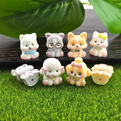 비즈팡 [BG-5-05]볼꾸파츠 아크릴 오로라미니강아지 20mm (내경2.3mm) 볼꾸비즈 키링용 ,1개