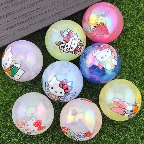 비즈팡 [BG-5-40]볼꾸파츠 아크릴 오로라고양이믹스볼 20mm (내경2.8mm) 볼꾸비즈 키링용  ,1개