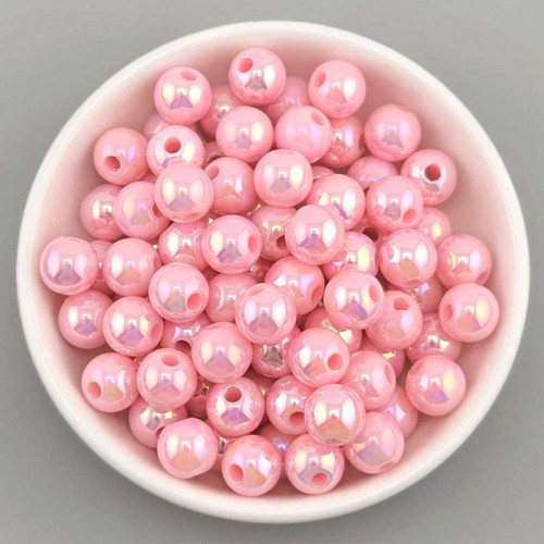 비즈팡 [BG-8-02]볼꾸파츠 아크릴볼 오로라볼 8mm (핑크) 볼꾸비즈볼 키링용 ,10개