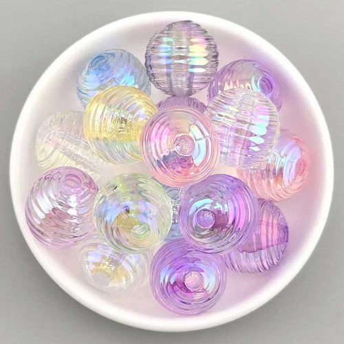 비즈팡 [BG-8-24]볼꾸파츠 아크릴볼 오로라미러볼 16mm (컬러랜덤) 볼꾸비즈볼 키링용 ,1개 (모양이 일정하지 않음)