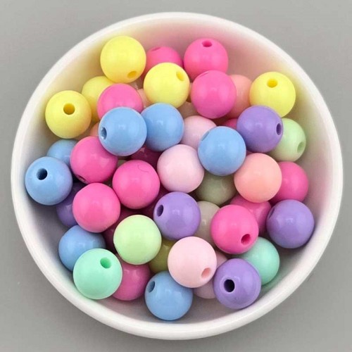 비즈팡 [BG-8-25]볼꾸파츠 아크릴볼 파스텔볼 10mm (컬러랜덤) 볼꾸비즈볼 키링용 ,30개