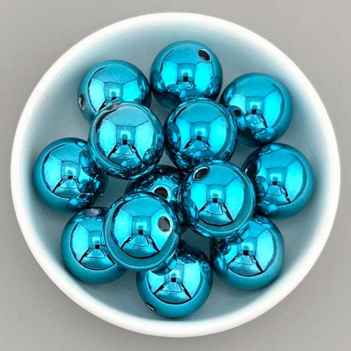 비즈팡 [BG-8-29]볼꾸파츠 아크릴볼 메탈코팅볼 16mm (블루) 볼꾸비즈볼 키링용 ,1개