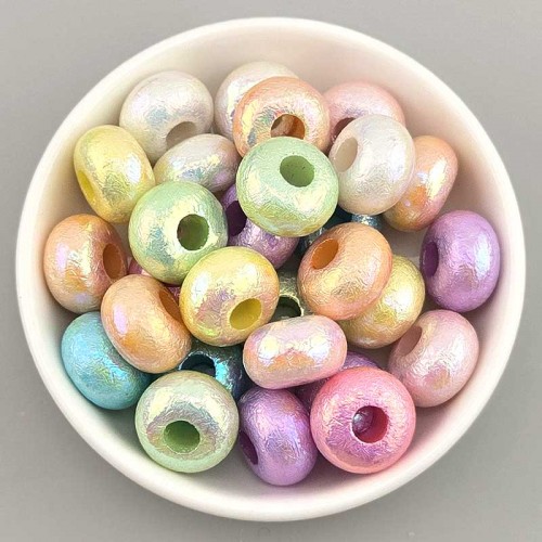 비즈팡 [BG-8-38]볼꾸파츠 아크릴볼 파스텔도넛링 13x8mm (컬러랜덤) 볼꾸비즈볼 키링용 ,10개